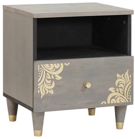 vidaXL Κομοδίνο 2 pcs Γκρι 40 x 33 x 46 εκ. Μασίφ ξύλο μάνγκο