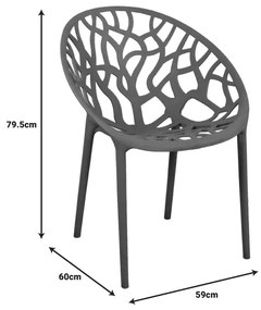 Πολυθρόνα Daren pakoworld pp σε ανθρακί απόχρωση 59x60x79,5εκ (1 τεμάχια)