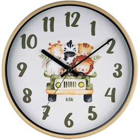 Ρολόι Τοίχου Παιδικό Safari 705RGL1158 30,5cm Multi Wallity Πλαστικό, Γυαλί