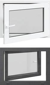 vidaXL Εσωτερικό Χρώμα Παραθύρου Υπόγειου Λευκό RISOR 80 x 60 cm