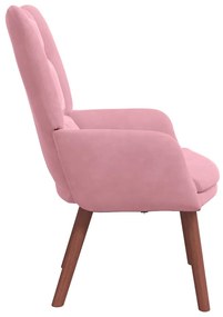 vidaXL Πολυθρόνα Ροζ 63 x 67 x 94 εκ. Βελούδο