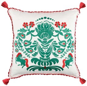 Μαξιλάρι Διακοσμητικό (Με Γέμιση) Horse Parade LC40081 50x50 Green-Red MindTheGap 50Χ50 Feather