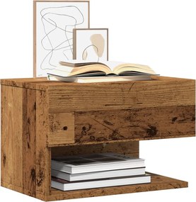 vidaXL Κομοδίνο Επιτοίχιο Όψη Παλαιού Ξύλου