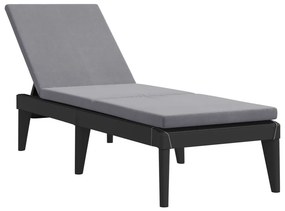 vidaXL Ξαπλώστρα με Μαξιλάρι Ανθρακί 186 x 60 x 29 από Πολυπροπυλένιο