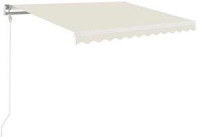 vidaXL Τέντα Συρόμενη Χειροκίνητη με LED Κρεμ 350 x 250 εκ.