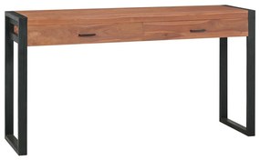 Γραφείο με 2 Συρτάρια 140 x 40 x 75 εκ. Ξύλο Teak - Καφέ