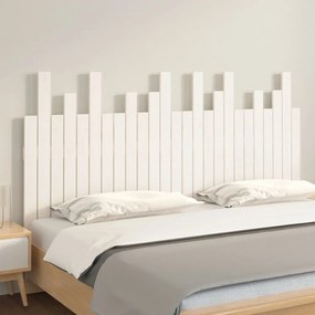 vidaXL Κεφαλάρι Τοίχου Λευκό 159,5x3x80 εκ. από Μασίφ Ξύλο Πεύκου