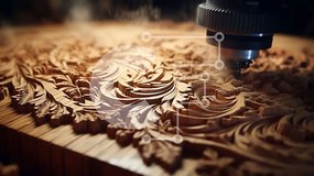 Intra Συλλεκτικό Ξύλινο Παζλ Plywood  4mm - Περίπλοκη floral ξυλογλυπτική σε σκούρο ξύλο Σε Ξύλινο Κουτί - Διαστάσεις Puzzle: 10x10 cm – 25 κομμάτια