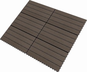 vidaXL Πλάκα Κατασκευής 6 pcs Σκούρο Καφέ 60 x 30 cm WPC