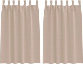 vidaXL Κουρτίνες Μαύρης Ύφανσης με Δαχτυλίδια 2 pcs Taupe