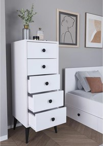 Συρταριέρα ArteLibre AMARI Λευκό Μοριοσανίδα 43x43x114cm
