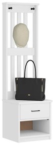 vidaXL Δέντρο χωλ SANDNES Λευκό 45x40x159,5 εκ. Πεύκο μασίφ ξύλο