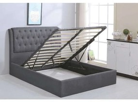 Κρεβάτι Maxwell Ε8093,1 Με Αποθηκευτικό Χώρο  Ύφασμα Grey Διπλό Στρώμα 160χ200cm Ξύλο,Ύφασμα