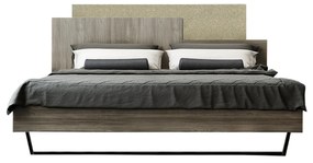 Intrahome Κρεβάτι "ΜΟΡΦΕΑΣ" διπλό σε χρώμα σταχτί-εκρου σκούρο 160x200 Intrahomesa-00652337