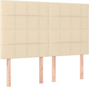 vidaXL Κρεβάτι Boxspring με Στρώμα Κρεμ 140x190 εκ. Υφασμάτινο