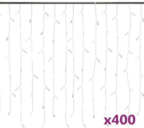 vidaXL Κουρτίνα LED Φωτάκια Σταλακτίτες 10μ. 400 LED Πολύχρωμα 8 Λειτ.