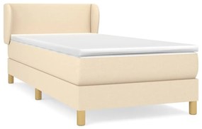 Κρεβάτι Boxspring με Στρώμα Κρεμ 90x200 εκ.Υφασμάτινο - Κρεμ