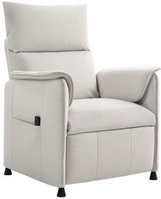 HOMCOM Relax πολυθρόνα με αθόρυβο κινητήρα, πολυθρόνα με ανθεκτικό κάλυμμα υφάσματος, λειτουργία μνήμης, ρυθμιζόμενο υποπόδιο, κρεμ λευκό