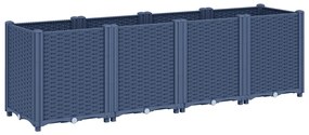vidaXL Ζαρντινιέρα Κήπου Μπλε Γκρι 160x40x53 εκ. Πολυπροπυλένιο