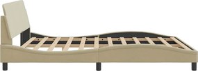 vidaXL Σκελετός Κρεβατιού Dover Κρεμ 180x200 εκ. Υφασμάτινο