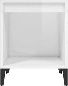 vidaXL Κομοδίνα Γυαλιστερό Λευκό 40x35x50 εκ.