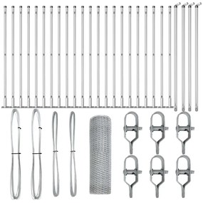 vidaXL Στύλος Περιφράξεων Ασημί 50 x 0,8 μ (13 mm πλέγμα) Ατσάλι