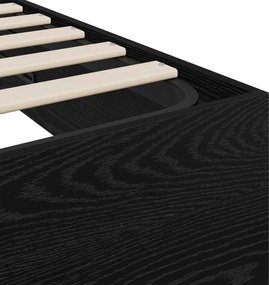 vidaXL Κρεβάτι Οθωμανικού Τύπου Μαύρη Δρυς 203 x 180 x 25 εκ