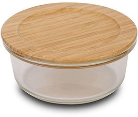 Φαγητοδοχείο Arizona 10-143-221 Φ15,3x6,6cm 600ml Natural-Clear Nava Wood, Glass