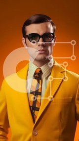 Intra Συλλεκτικό Ξύλινο Παζλ Plywood 4mm - Κομψός άνδρας με κίτρινο κοστούμι Σε Ξύλινο Κουτί - Διαστάσεις Puzzle: 10x10 cm – 25 κομμάτια