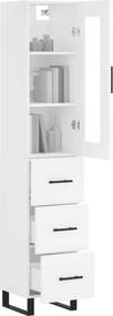 vidaXL Ντουλάπι Λευκό 34,5 x 34 x 180 εκ. από Επεξεργασμένο Ξύλο