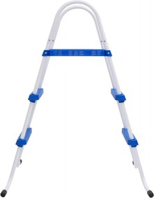 vidaXL Σκάλα Πισίνας Μπλε και Λευκό 84 εκ. Ατσάλινη