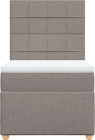 vidaXL Κρεβάτι Boxspring με Στρώμα Taupe 100 x 200 εκ. Υφασμάτινο