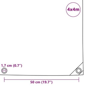 vidaXL Μουσαμάς 650 γρ./μ.² Μπλε 4 x 4 μ.