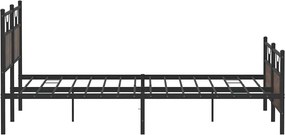 vidaXL Σκελετός Κρεβ. Χωρίς Στρώμα Καφέ Δρυς 180x200 εκ. Μεταλλικό