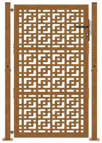 vidaXL Πύλη κήπου 105x155 cm Σταυρός σχεδιασμού από διαβρωμένο χάλυβα