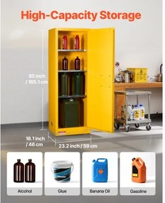 VEVOR 23Gal Flammable Storage Cabinet with Adjustable Shelf for Flammable Liquid