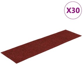 vidaXL Πατάκια Σκαλιών Αυτοκόλλητα 30 τεμ. 76x20 εκ. Μπορντό Κόκκινο Ορθογώνια