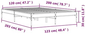 ΠΛΑΙΣΙΟ ΚΡΕΒΑΤΙΟΥ ΓΚΡΙ SONOMA 120X200 ΕΚ. ΕΠΕΞ. ΞΥΛΟ &amp; ΜΕΤΑΛΛΟ 845024