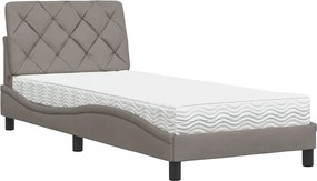 vidaXL Κρεβάτι με Στρώμα Taupe 80x200 εκ. Υφασμάτινο