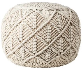 Πουφ Χειροποίητο Ιβουάρ 35cm Βαμβάκι Juni 080-609-00 Affari Of Sweden -080-609-00-Λευκό 080-609-00