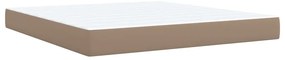 vidaXL Κρεβάτι Boxspring με Στρώμα Καπουτσίνο 180x200 εκ. Συνθ. Δέρμα