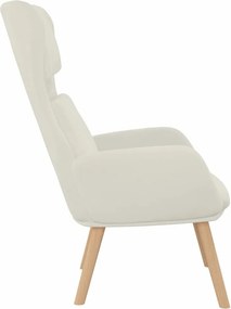 vidaXL Πολυθρόνα Relax Λευκό Κρεμ Βελούδινη