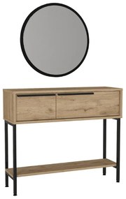 ΚΟΝΣΟΛΑ ΜΕ ΚΑΘΡΕΠΤΗ SUZY MEGAPAP ΧΡΩΜΑ SEPET OAK 90X29,6X76ΕΚ.