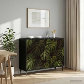 vidaXL Πλαϊνό γραφείο ELBURG Μαύρη Δρυς 102 x 33 x 76 εκ.