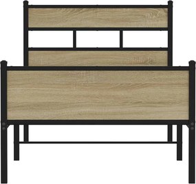 vidaXL Πλαίσιο Κρεβ. Χωρ. Στρώμα Sonoma Δρυς 90x200 εκ. Επεξ. Ξύλο