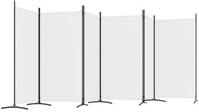 vidaXL Διαχωριστικό Δωματίου με 6 Πάνελ Λευκό 520 x 180 εκ. από Ύφασμα