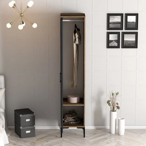 Μονοφυλλη Ντουλαπα Καρυδια/Ανθρακι SOLANO 47.5x40x201.4