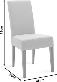 Καρέκλα Ditta pakoworld ανθρακί ύφασμα - πόδια ξύλο μασίφ wenge