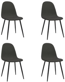 Καρέκλες Τραπεζαρίας 4 τεμ. Μαύρες 45x53,5x83 εκ. Συνθ. Δέρμα