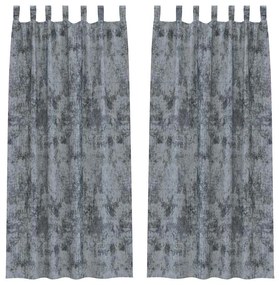 vidaXL Κουρτίνα με κουρτίνες 2 pcs Ασημί γκρι 225 x 140 εκ. Βελούδο